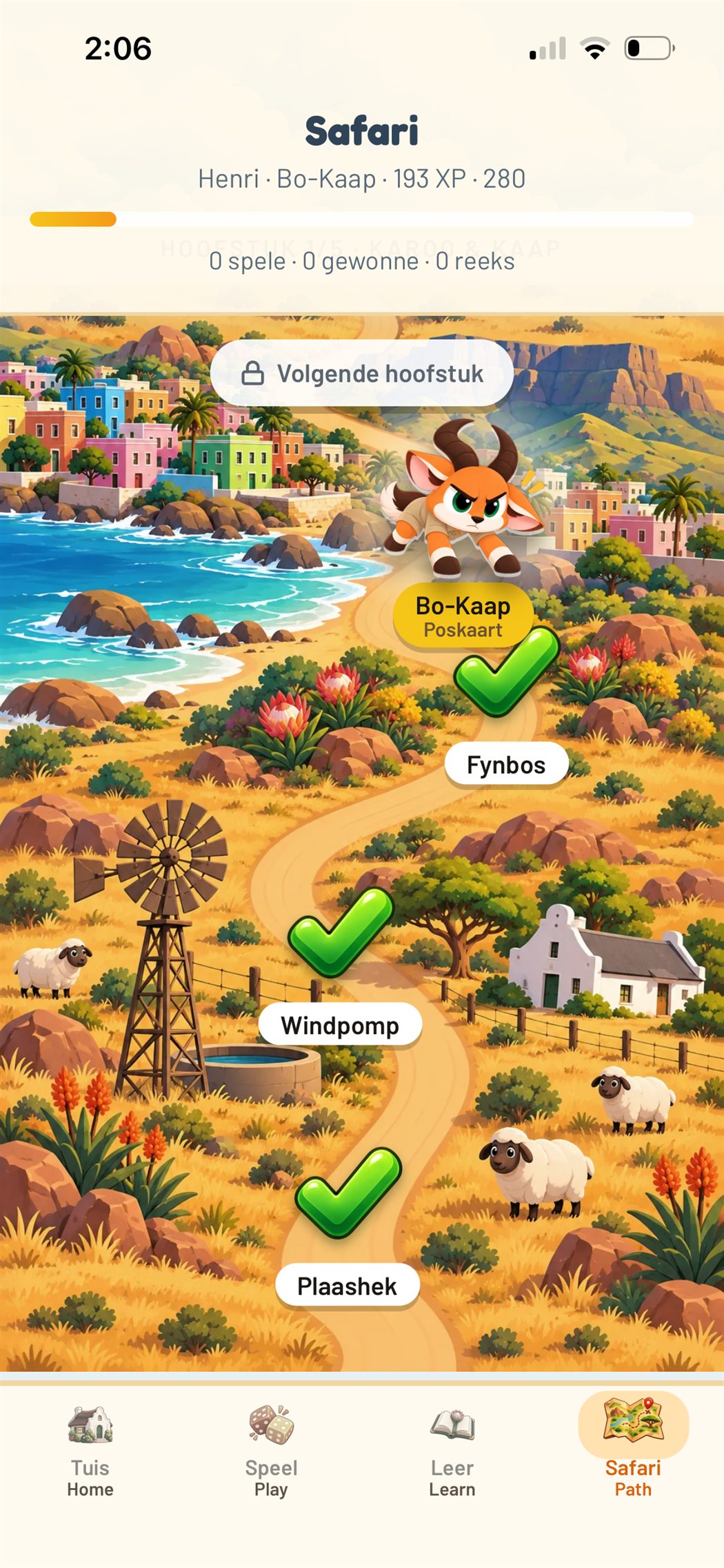 Boer Spel safari path through colourful South African landscapes